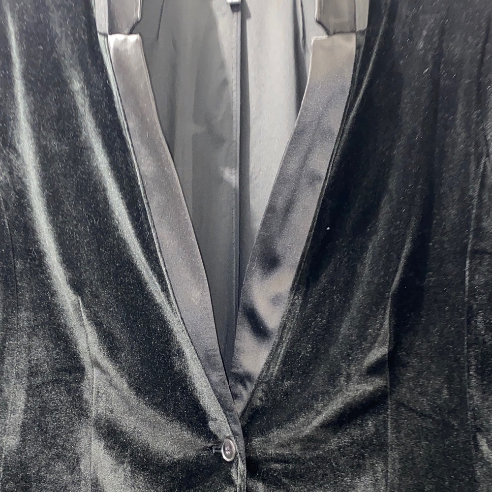 1114 Lane Bryant Black Velvety Blazer Jacket - Picture 3 of 5